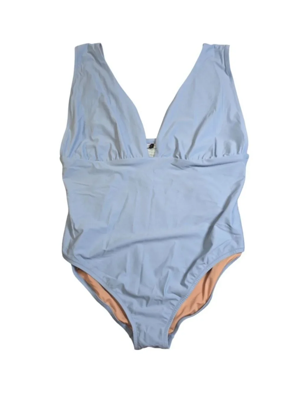 NWT Women's - J. Crew V-Neck One-Piece Swimsuit Blue Mist, Size 22